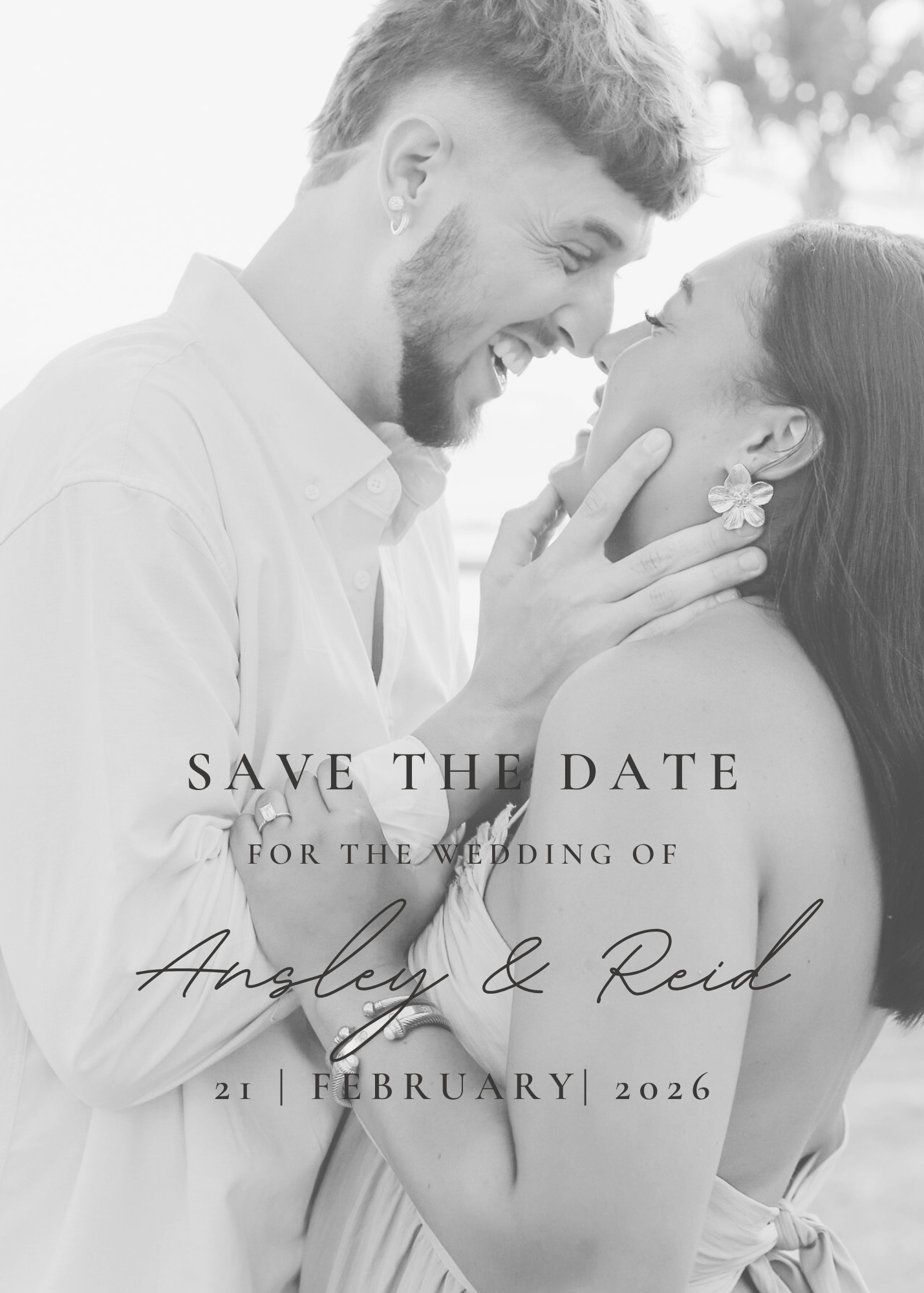 Cream Ivory Elegant Vintage Save the Date Wedding Invitation